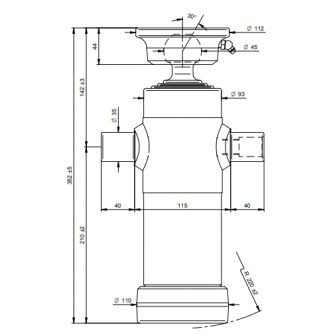 Teleskopski cilinder 3 stopnje 5 ton 593mm s kroglo 2032S